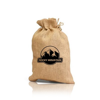 Un-laminated Jute Bag with Drawstring.