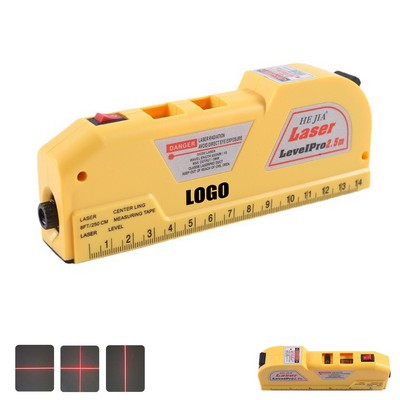 Multi Laser Level Tape Ruler With Triple Positioned Leveling Bubble