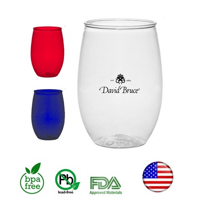 Union Printed - Made in USA 16 oz PET Wine Glass - 1 Color Logo