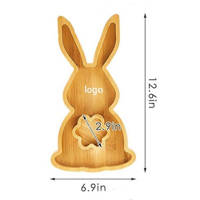 Wooden Easter Bunny Snack Tray