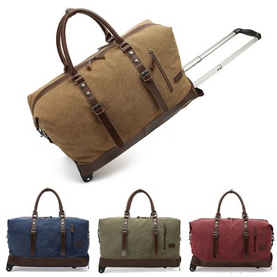 Canvas Duffel Weekend Bag with Wheels(Free Shipping)