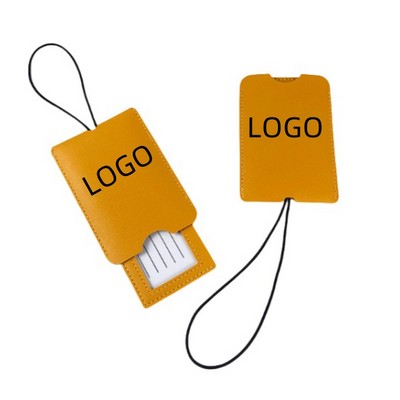 Pu Leather Luggage Tag With Privacy Cover