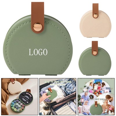 Compact Leather Travel Sewing Kit
