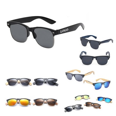 Bamboo-Effect Fashion Sunglasses