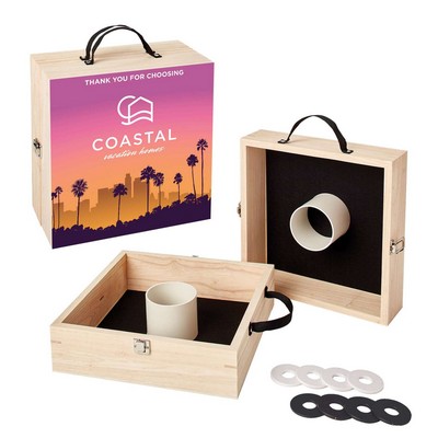 Washer Toss Game Single-Sided, 4 Black & 4 White Washers